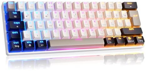 Free wolf Magic-Refiner MK37 Kabelgebundenes 60 % Gaming-Tastatur mit deutschem Layout, QWERTZ, Magnet-Schalter, 8K Hz, Ultra-Präzision 0,04mm RT, Zweisprachige Tastenkappen, RGB (Weiß)