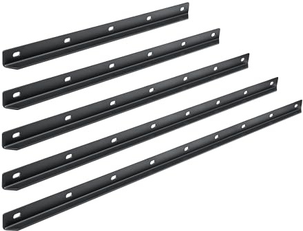 Natural Goods Berlin Lot de 3 barres d'arête en forme de L - Rail métallique de 80 cm - Noir - Traversin de table massif - En acier en L - Ferrure de table - Support de soutien - Profilé de renfort en