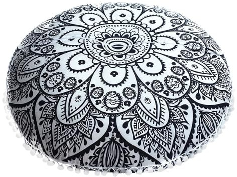 KUNBDV Meditation Cushion Round Chair Cushion Seat Cushions Decor Pillows Meditation Throw Office Floor(Black)