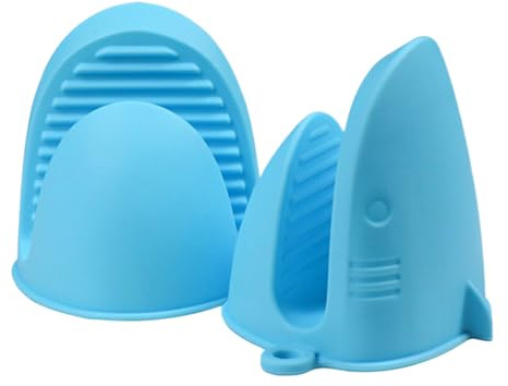 Kitchen Oven Mitts - Shark Shape Silicone Mitts 2pcs | Microwave Mitt for Oven, Steamer, Anti-Slip Bowl Gripper, Grill Accessories, Cooking, Baking, Kitchen Safety, Heat Resistant
