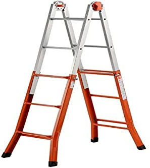 Gierre M27613 - Scala telescopica in acciaio, 3+3 gradini