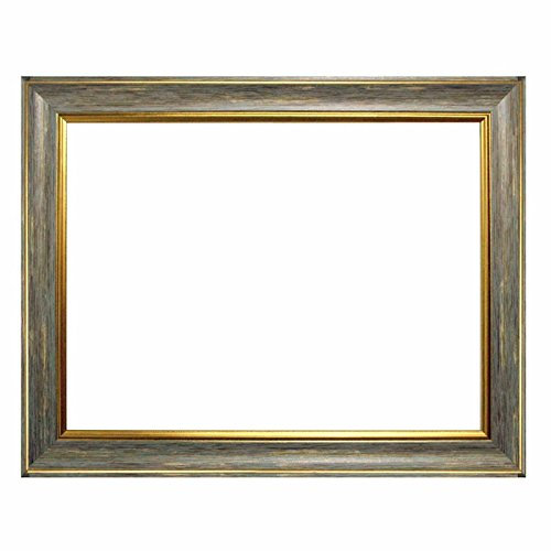 Barockrahmen 10941, 247 Gri grau mit Goldkannte, als Leerrahmen, 60x80 cm