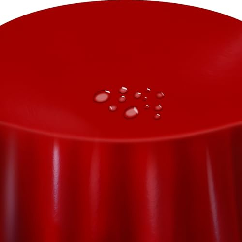 Wachstuch Glatt Uni RUND OVAL Größe & Farbe wählbar Rund 120 cm Rot Lack abwaschbare Tischdecke