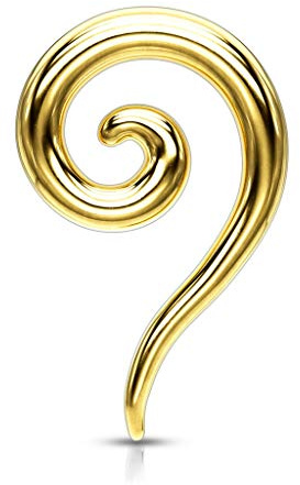 beyoutifulthings Dehn-Spirale Lang Edelstahl Taper viele Farben Dehnanhänger Dehnungs-Schnecke Dehnungs-Sichel Ohr-Piercing Ohr-Schmuck 2-8mm