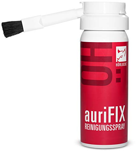 HÖRLUCHS auriFIX Reinigungsspray, Reinigungsmittel für Hörgeräte, Otoplastiken, In-Ear Kopfhörer und Gehörschutz