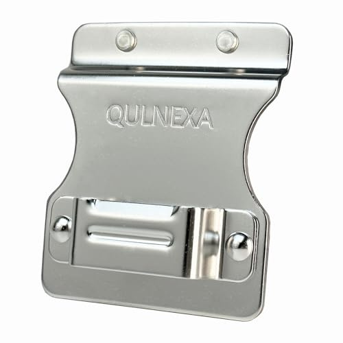 QULNEXA Tape Measure Holster, Leather with Stainless Steel, Tape Hoster-Silver