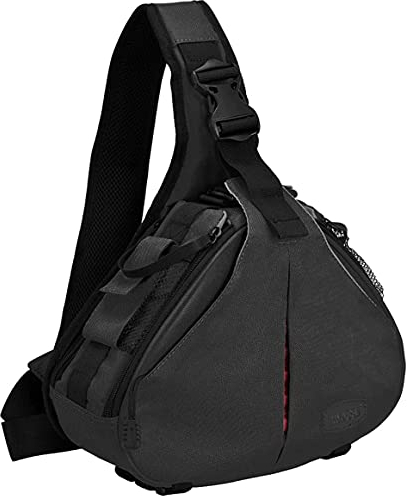 Aina-SLR Digital Camera Bag, Triangle Photography Bag, Shoulder Cross Outdoor Travel Waterproof Men and Women Backpack (Black)