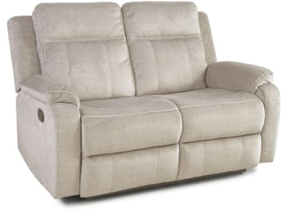 SWEET SOFA® Sofá Relax 2 plazas REIMON, sofá reclinable de 3 Posiciones, Apertura por Palanca. (Beige)