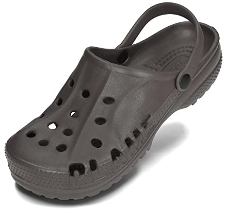 PLAME Zoccoli da Giardino Unisex Scarpe da Bagno Donna Uomo Zoccoli Molto Leggeri Zoccoli da Giardino Estivi 36-46 EU (Grafite, Sistema Taglie Calzature EU, Adulto, Numero, Media, 46)