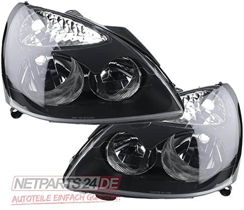 Johns, Juego de faros delanteros para Renault Clio BB/CB -2005 H7/H1 izquierda, color negro