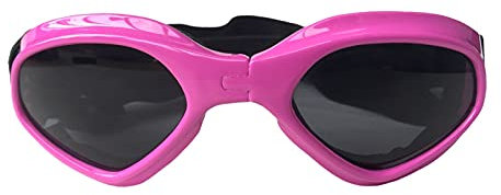 WTAXBH Hunde Sonnenbrille Hund Sonnenbrille Kleine Hund Goggles Doggles Hundebrille for kleine Hunde Uv. Schutz Winddicht wasserdicht zusammenklappbar (Color : Pink)