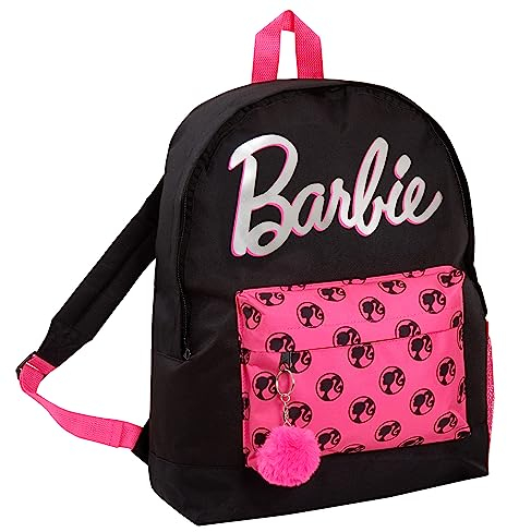 Barbie Zaino per adulti, adolescenti, ragazze, bambini, scuola, università, zaino da viaggio nero, rosa, Taglia unica