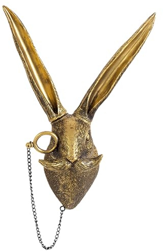 GUASDIE Animal Head Wall Decor Wandskulptur Tier In Harz füR Wohnzimmer Schlafzimmer KüChe Geschenk, Kaninchen