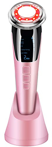Ultraschallgerät Gesicht Kosmetisches Gerät Faltenentferner Gesichtsmassagegerät Ultraschall Gesichtslifting Schönheitsgerät mit EMS ION- Photon Heiße/Kühle Behandlung für Anti Falten Anti-aging