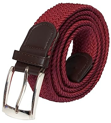 989Zé ENZO Mens Stretch Belts Ladies Elasticated Woven Adjustable Braided Metal Buckle Belt