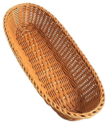 Reuvv Corbeille à Pain tissée en rotin, paniers à Fruits de Forme Ovale Panier de Cuisine de Grande capacité pour Pain Bonbons Fruits Légumes