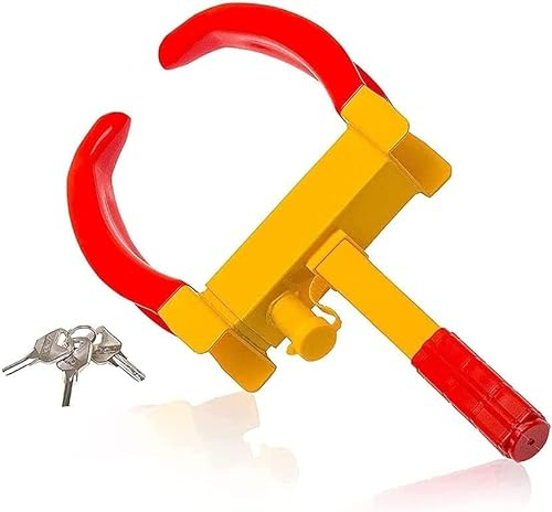 Radschloss Robuste Radsicherungsklemme, Radkralle, Parkkralle, Automatische Radsperre, Diebstahlsicherung, Radsperre Mit 9 Verstellbaren Löchern, 3 Schlüssel