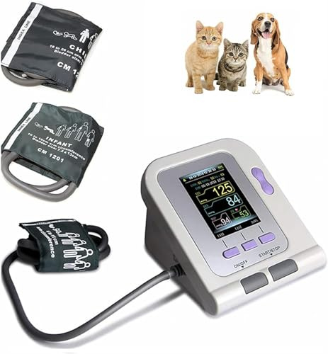 Monitor de Presión Arterial Veterinario, Máquina Automática de BP Para Uso Animal con Pantalla LCD, 3 Puños 6-11 CM 10-19 CM 18-26 CM