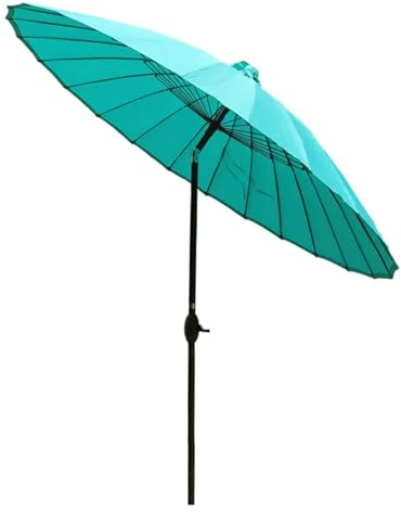 Shanghai Sonnenschirm 250 cm Rund mit Kurbelvorrichtung, Neigefunktion, Sonnenschutz UV-Schutz Balkonschirm Gartenschirm Marktschirm, Blau