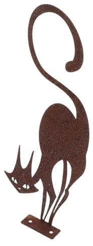 ORFOFE Rostige Katzen Gartenfigur aus Eisen für Garten und Hof