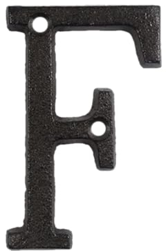 YMYGCC Eisenzahlen, Metallbuchstaben, Gusseisen, Hausadressennummer, massives schwarzes Metall, Tornummer, passende Schrauben, Heimdekoration (Color : F)