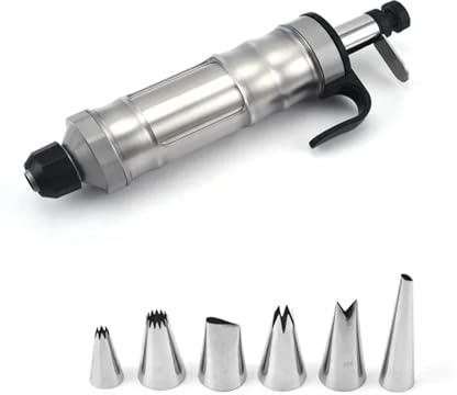 GSJNHY Pastry Syringe Set Stainless Steel Cream Cookie Decorating Set Pastry Biscuit Cake Syringe Flower Type Extruder Baking Tools Nozzles Dessert