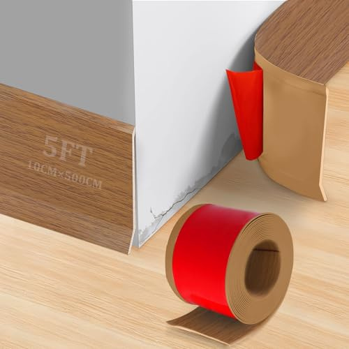 Plinthe Souple Autoadhésive, PVC Plinthe Adhesive, Moulure Murale Bande Décorative Flexible pour Cuisines, Salles de Bains et Salons