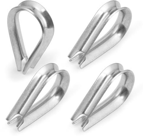 Jamiikury M3 Wire Rope Thimble, 304 Stainless Steel Thimble for 3/32-1/8 Inch Diameter Wire Rope, 50 Pieces