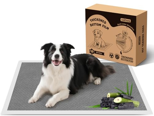 Nobleza Puppy Pads 50 Pack 90x60cm Activated Charcoal Odour Control Large