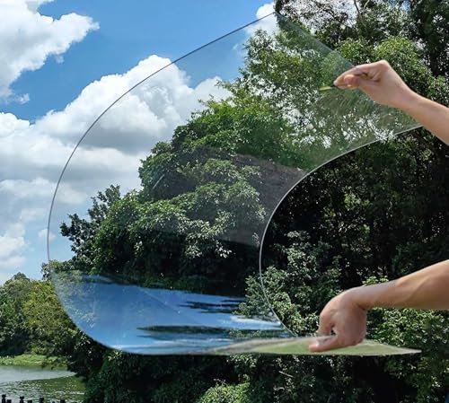 Transparent Dachplatten, Polycarbonatplatten Gewächshaus Platten, Dachplatten Kunststoff Wetterfest, 1 mm Dick Acrylglas Platte, Dach Kunststoffplatte Wetterfest Stark und Robust(1.56x12m)