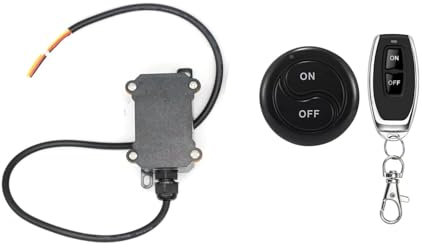 Wasserdichtes drahtloses Relais Funkschalter DC 12V 24V mit 328FT langem Strecke 55cm Kabel für Licht im Freien, Anti-Diebstahl Alarm Sicherheitssysteme Roller Lind Tür Farm Bewässerung