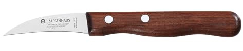 Zassenhaus Gemüsemesser gebogen | Kirschholz | Schälmesser für Obst und Gemüse | Kurze Klinge aus Edelstahl | Küchenmesser klein | 16,2 × 1,6 × 1,3 cm | Klingenlänge: 5,5 cm
