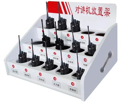 RIYUE_SHENGHENG Wall Mounted Walkie Talkie Holder Radio Case,construction Site Hotel Universal Two Way Radio Holder,firefighter Radio Holder,desktop Finishing Multi Grids Walkie Talkies Organizer