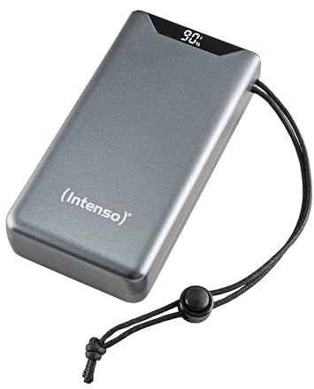 Intenso Powerbank F20000 - Batería Externa con PD (20 W) y QC (18 W), Conector USB-C y USB-A, 20000 mAh, Color Gris