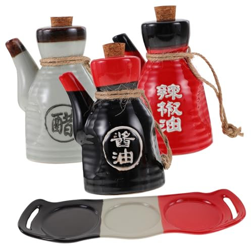 ABOOFAN Olla De Salsa De Soja y Vinagre Cerámica Dispensador De Salsa Botella De Vinagre Tarro De Almacenamiento Utensilio De Cocina