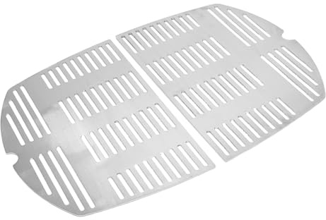 Denmay 7646 rostfritt stål grillgaller för Weber Q300, Q320, Q3000, Q3200-serien, 63,5 x 45,2 cm grillgaller reservdelar tillbehör 5706001, 586002, 404341 gasgrillar, 2 stycken