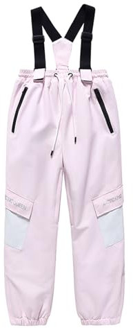 Skihose Kinder Gefüttert Mit Träger Skihose Jungen Mädchen Wasserdicht Verstellbar Trägern Schneehose Elastischer Bund Hosenträger Snowboardhose Latzhose Jungs Baggy Warm Ski Hosen