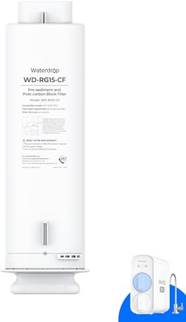 Waterdrop G5P500-CF Filtre pour Système RO G5P500 | Durée de 6 Mois, Remplacement Facile, Longue Durée, Filtre à Osmose Inverse sous Évier, sans Ajout de Minéraux