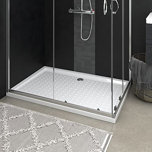 Xichuzi Plato de Ducha con Puntos, Cabina De Ducha, Borde Plato Ducha, Mampara Plato De Ducha, Antideslizante Ducha, ABS Blanco 80x120x4 cm