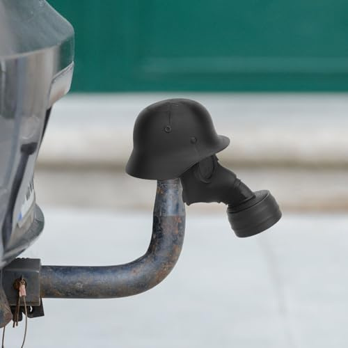 DAWRIS Schutzkappe Anhängerkupplung,Deckkappe Für Die Anhängerkupplung,Staubdicht Wasserdicht,Anhängerkupplung Mütze Mit Helm Und Maske Mit Wunschaugenfarbe(Rot)