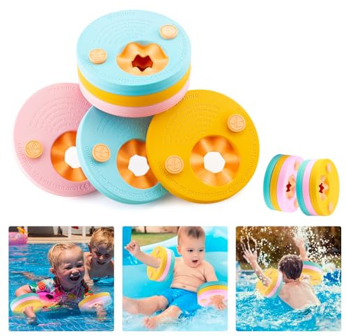 kaianda Lot de 6 brassards de natation pour enfants, brassards Dolphin, bouée enfant, fabriqués en mousse, piscine et disques flottants