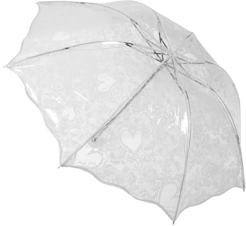 PACKOVE Parapluie Accessoire Portable et Facile à Fermer Pliant en Dentelle Blanc pour Vintage pour Mariage et Mariées Fêtes de Danse
