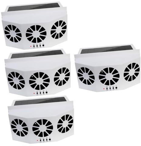 ABOOFAN 4pcs Solar Panel Exhaust Fan Car Ventilation Pet Odor Solar Power Car Fan Easy Install Ventilation