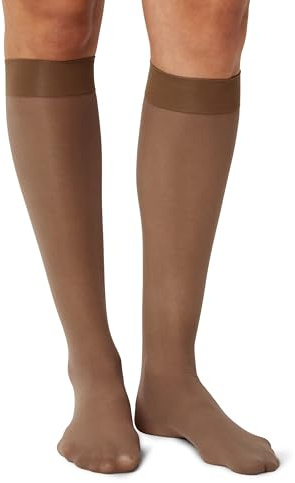 Amazon Essentials Women's Sheer Knee High Stockings, Pack of 2, Medium, 6-9