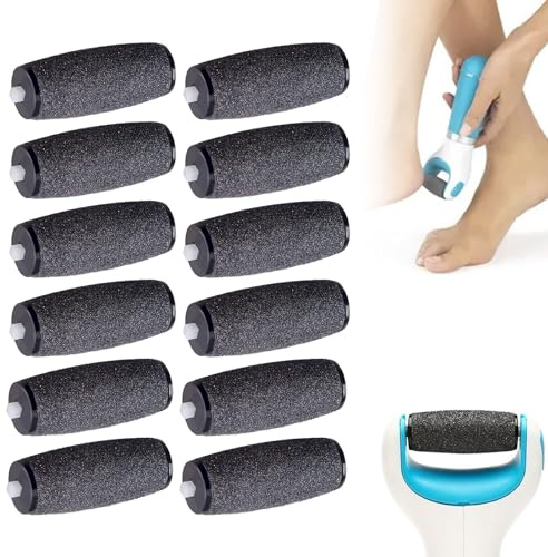 12 StüCk Ersatzrollen FüR Hornhautentferner Ersatzrollen, Hornhautentferner,mit Velvet Smooth Ersatzrollen FüR Elektrische FußFeile
