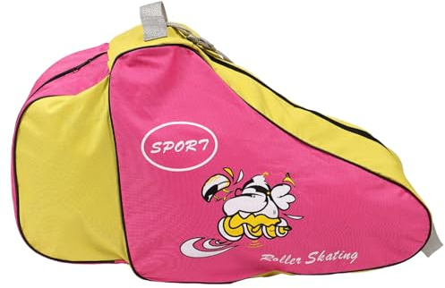BIUDECO Bolsa para Patines De Ruedas para Niños Rosa Diseño De Dibujos Animados, Material Oxford Resistente Al Desgaste, Soporte Portátil y Práctica para Transporte y Almacenamiento Exteriores
