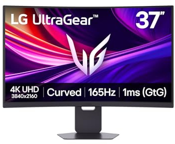LG 37G800A-B - Monitor Gaming Ultragear, 37, Panel VA, 3840x2160, 16:9, 165Hz, HDR600, Curvo 1000R, Pivotable/Altura Ajustable, FreeSync Premium Pro, Negro