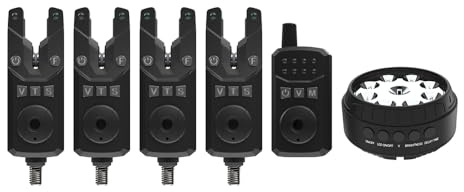 Sonik SKS2 Alarm Set 4+1 + Bivvy Lamp - Bissanzeiger Set, Bissmelder zum Karpfenangeln, Elektronischer Bissanzeiger zum Ansitzangeln