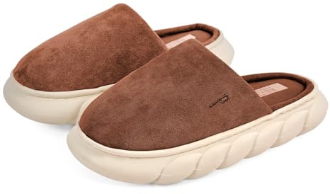 PERLETTI Pantofole Donna Invernali con Suola Platform Rialzata - Ciabatte Donna Casa Autunno Inverno Calde Comode Ultra Leggere - Pantofola Comfort con Suola Antiscivolo Ragazza (Moka, 40/41)