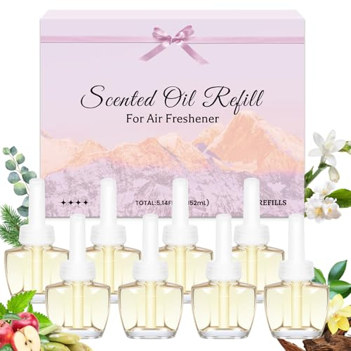 SCENTORINI Duftölflakon Nachfüller, Raumduft Lufterfrischer 8x19ml | Süße Früchte-Serie Raumduft Lufterfrischer, Raum Duftöl Duftflakons Nachfüller Geeignet für Air Wick und Glade Duftstecker
